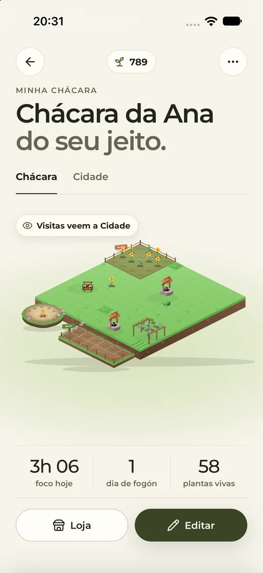Chácara montada peça por peça
