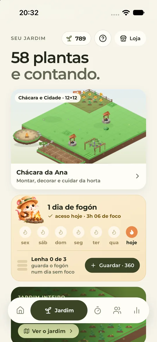Jardim com as plantas colhidas